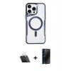MARSİLYAN™- iPhone 11 Pro Max Kılıf Yadigar Klasik Özel Seri - Siyah 3D Antistatik Hayalet Cam Ekran Koruyucu + Kamera Lens Koruma Cam - SF