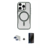 MARSİLYAN™- iPhone 11 Pro Max Kılıf Yadigar Klasik Özel Seri - Siyah 3D Antistatik Hayalet Cam Ekran Koruyucu + Pers Alüminyum Kamera Lens - LT