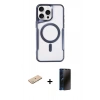 MARSİLYAN™- iPhone 11 Pro Max Kılıf Yadigar Klasik Özel Seri - Siyah 3D Antistatik Hayalet Cam Ekran Koruyucu + Yeşil Renkli Kamera Lens Koruma Cam