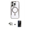 MARSİLYAN™- iPhone 11 Pro Max Kılıf Yadigar Klasik Özel Seri - Siyah 3D Antistatik Hayalet Cam Ekran Koruyucu + Pers Alüminyum Kamera Lens - YL