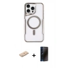 MARSİLYAN™- iPhone 11 Pro Max Kılıf Yadigar Klasik Özel Seri - Siyah 3D Antistatik Hayalet Cam Ekran Koruyucu + Renkli Kamera Lens Koruma Cam - MI