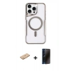 MARSİLYAN™- iPhone 11 Pro Max Kılıf Yadigar Klasik Özel Seri - Siyah 3D Antistatik Hayalet Cam Ekran Koruyucu + Renkli Kamera Lens Koruma Cam - TU