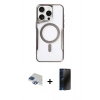 MARSİLYAN™- iPhone 11 Pro Max Kılıf Yadigar Klasik Özel Seri - Siyah 3D Antistatik Hayalet Cam Ekran Koruyucu + Pers Alüminyum Kamera Lens - LT