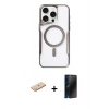 MARSİLYAN™- iPhone 11 Pro Max Kılıf Yadigar Klasik Özel Seri - Siyah 3D Antistatik Hayalet Cam Ekran Koruyucu + Renkli Kamera Lens Koruma Cam - MI