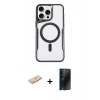 MARSİLYAN™- iPhone 11 Pro Max Kılıf Yadigar Klasik Özel Seri - Siyah 3D Antistatik Hayalet Cam Ekran Koruyucu + Renkli Kamera Lens Koruma Cam - MI