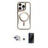 MARSİLYAN™- iPhone 11 Pro Max Kılıf Yadigar Klasik Özel Seri - Siyah 3D Antistatik Hayalet Cam Ekran Koruyucu + Pers Alüminyum Kamera Lens - LT