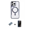 MARSİLYAN™- iPhone 11 Pro Max Kılıf Yadigar Klasik Özel Seri - Siyah 3D Antistatik Hayalet Cam Ekran Koruyucu + Gümüş Shine Kamera Lens Koruma Cam