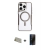 MARSİLYAN™- iPhone 11 Pro Max Kılıf Yadigar Klasik Özel Seri - Siyah 3D Antistatik Hayalet Cam Ekran Koruyucu + Rainbow Kamera Lens Koruma Cam - GD