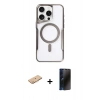 MARSİLYAN™- iPhone 11 Pro Max Kılıf Yadigar Klasik Özel Seri - Siyah 3D Antistatik Hayalet Cam Ekran Koruyucu + Renkli Kamera Lens Koruma Cam - TU