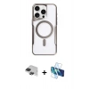 MARSİLYAN™- iPhone 11 Pro Max Kılıf Yadigar Klasik Özel Seri - Siyah 3D Antistatik Seramik Nano Ekran Koruyucu + Siyah Pers Alüminyum Kamera Lens