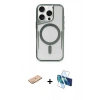 MARSİLYAN™- iPhone 11 Pro Max Kılıf Yadigar Klasik Özel Seri - Siyah 3D Antistatik Seramik Nano Ekran Koruyucu + Renkli Kamera Lens Koruma Cam - TU