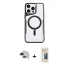 MARSİLYAN™- iPhone 11 Pro Max Kılıf Yadigar Klasik Özel Seri - Siyah 6D Mat Seramik Hayalet Nano Ekran Koruyucu + Pers Alüminyum Kamera Lens - SH