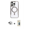 MARSİLYAN™- iPhone 11 Pro Max Kılıf Yadigar Klasik Özel Seri - Siyah 6D Mat Seramik Hayalet Nano Ekran Koruyucu + Pers Alüminyum Kamera Lens - SH