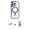 MARSİLYAN™- iPhone 11 Pro Max Kılıf Yadigar Klasik Özel Seri - Siyah 6D Mat Seramik Hayalet Nano Ekran Koruyucu + Renkli Kamera Lens Koruma Cam - TU