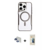 MARSİLYAN™- iPhone 11 Pro Max Kılıf Yadigar Klasik Özel Seri - Siyah 6D Mat Seramik Hayalet Nano Ekran Koruyucu + Pers Alüminyum Kamera Lens - LT