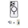 MARSİLYAN™- iPhone 11 Pro Max Kılıf Yadigar Klasik Özel Seri - Siyah 6D Mat Seramik Hayalet Nano Ekran Koruyucu + Pers Alüminyum Kamera Lens - LT