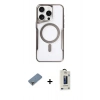 MARSİLYAN™- iPhone 11 Pro Max Kılıf Yadigar Klasik Özel Seri - Siyah Bilvis Hayalet Cam Ekran Koruyucu + Gold Metal Kamera Lens Koruma Cam