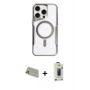 MARSİLYAN™- iPhone 11 Pro Max Kılıf Yadigar Klasik Özel Seri - Siyah Bilvis Hayalet Cam Ekran Koruyucu + Rainbow Kamera Lens Koruma Cam - GD