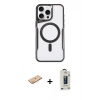 MARSİLYAN™- iPhone 11 Pro Max Kılıf Yadigar Klasik Özel Seri - Siyah Bilvis Hayalet Cam Ekran Koruyucu + Renkli Kamera Lens Koruma Cam - TU