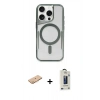 MARSİLYAN™- iPhone 11 Pro Max Kılıf Yadigar Klasik Özel Seri - Siyah Bilvis Hayalet Cam Ekran Koruyucu + Renkli Kamera Lens Koruma Cam - TU