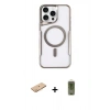 MARSİLYAN™- iPhone 11 Pro Max Kılıf Yadigar Klasik Özel Seri - Siyah Joko Magic 5D Hayalet Cam + Turuncu Renkli Kamera Lens Koruma Cam