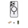 MARSİLYAN™- iPhone 11 Pro Max Kılıf Yadigar Klasik Özel Seri - Siyah Joko Magic 5D Hayalet Cam + Turuncu Renkli Kamera Lens Koruma Cam