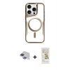 MARSİLYAN™- iPhone 11 Pro Max Kılıf Yadigar Klasik Özel Seri - Siyah Mat Seramik Nano Ekran Koruyucu + Pers Alüminyum Kamera Lens - LT