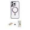MARSİLYAN™- iPhone 11 Pro Max Kılıf Yadigar Klasik Özel Seri - Siyah Mat Seramik Nano Ekran Koruyucu + Renkli Kamera Lens Koruma Cam - PE