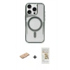 MARSİLYAN™- iPhone 11 Pro Max Kılıf Yadigar Klasik Özel Seri - Siyah Mat Seramik Nano Ekran Koruyucu + Renkli Kamera Lens Koruma Cam - PE