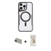 MARSİLYAN™- iPhone 11 Pro Max Kılıf Yadigar Klasik Özel Seri - Siyah Mat Seramik Nano Ekran Koruyucu + Rainbow Kamera Lens Koruma Cam - YL