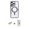 MARSİLYAN™- iPhone 11 Pro Max Kılıf Yadigar Klasik Özel Seri - Siyah Mat Seramik Nano Ekran Koruyucu + Renkli Kamera Lens Koruma Cam - TU