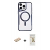 MARSİLYAN™- iPhone 11 Pro Max Kılıf Yadigar Klasik Özel Seri - Siyah Mat Seramik Nano Ekran Koruyucu + Renkli Kamera Lens Koruma Cam - SI