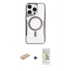 MARSİLYAN™- iPhone 11 Pro Max Kılıf Yadigar Klasik Özel Seri - Siyah Mat Seramik Nano Ekran Koruyucu + Renkli Kamera Lens Koruma Cam - TU