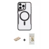 MARSİLYAN™- iPhone 11 Pro Max Kılıf Yadigar Klasik Özel Seri - Siyah Mat Seramik Nano Ekran Koruyucu + Renkli Kamera Lens Koruma Cam - SI