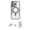 MARSİLYAN™- iPhone 11 Pro Max Kılıf Yadigar Klasik Özel Seri - Siyah Mat Seramik Nano Ekran Koruyucu + Renkli Kamera Lens Koruma Cam - TU