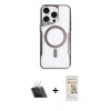 MARSİLYAN™- iPhone 11 Pro Max Kılıf Yadigar Klasik Özel Seri - Siyah Mat Seramik Nano Ekran Koruyucu + Şeffaf Kamera Lens Koruma Cam