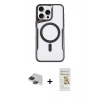 MARSİLYAN™- iPhone 11 Pro Max Kılıf Yadigar Klasik Özel Seri - Siyah Mat Seramik Nano Ekran Koruyucu + Pers Alüminyum Kamera Lens - SH
