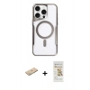 MARSİLYAN™- iPhone 11 Pro Max Kılıf Yadigar Klasik Özel Seri - Siyah Mat Seramik Nano Ekran Koruyucu + Renkli Kamera Lens Koruma Cam - YL