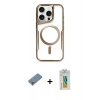 MARSİLYAN™- iPhone 11 Pro Max Kılıf Yadigar Klasik Özel Seri - Siyah Polymer Nano Ekran Koruyucu + Metal Kamera Lens Koruma Cam - GS