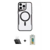 MARSİLYAN™- iPhone 11 Pro Max Kılıf Yadigar Klasik Özel Seri - Siyah Polymer Nano Ekran Koruyucu + Kamera Lens Koruma Cam - SF
