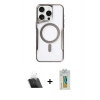 MARSİLYAN™- iPhone 11 Pro Max Kılıf Yadigar Klasik Özel Seri - Siyah Polymer Nano Ekran Koruyucu + Kamera Lens Koruma Cam - SF