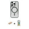 MARSİLYAN™- iPhone 11 Pro Max Kılıf Yadigar Klasik Özel Seri - Siyah Polymer Nano Ekran Koruyucu + Renkli Kamera Lens Koruma Cam - PE