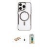 MARSİLYAN™- iPhone 11 Pro Max Kılıf Yadigar Klasik Özel Seri - Siyah Polymer Nano Ekran Koruyucu + Renkli Kamera Lens Koruma Cam - PE