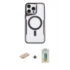 MARSİLYAN™- iPhone 11 Pro Max Kılıf Yadigar Klasik Özel Seri - Siyah Polymer Nano Ekran Koruyucu + Renkli Kamera Lens Koruma Cam - SI