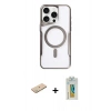 MARSİLYAN™- iPhone 11 Pro Max Kılıf Yadigar Klasik Özel Seri - Siyah Polymer Nano Ekran Koruyucu + Renkli Kamera Lens Koruma Cam - YL