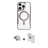 MARSİLYAN™- iPhone 11 Pro Max Kılıf Yadigar Klasik Özel Seri - Siyah Seramik Nano Ekran Koruyucu + Lacivert Pers Alüminyum Kamera Lens