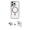 MARSİLYAN™- iPhone 11 Pro Max Kılıf Yadigar Klasik Özel Seri - Siyah Seramik Nano Ekran Koruyucu + Lacivert Pers Alüminyum Kamera Lens