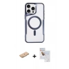 MARSİLYAN™- iPhone 11 Pro Max Kılıf Yadigar Klasik Özel Seri - Siyah Seramik Nano Ekran Koruyucu + Renkli Kamera Lens Koruma Cam - PE