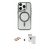 MARSİLYAN™- iPhone 11 Pro Max Kılıf Yadigar Klasik Özel Seri - Siyah Seramik Nano Ekran Koruyucu + Renkli Kamera Lens Koruma Cam - PE