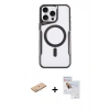 MARSİLYAN™- iPhone 11 Pro Max Kılıf Yadigar Klasik Özel Seri - Siyah Seramik Nano Ekran Koruyucu + Renkli Kamera Lens Koruma Cam - PE